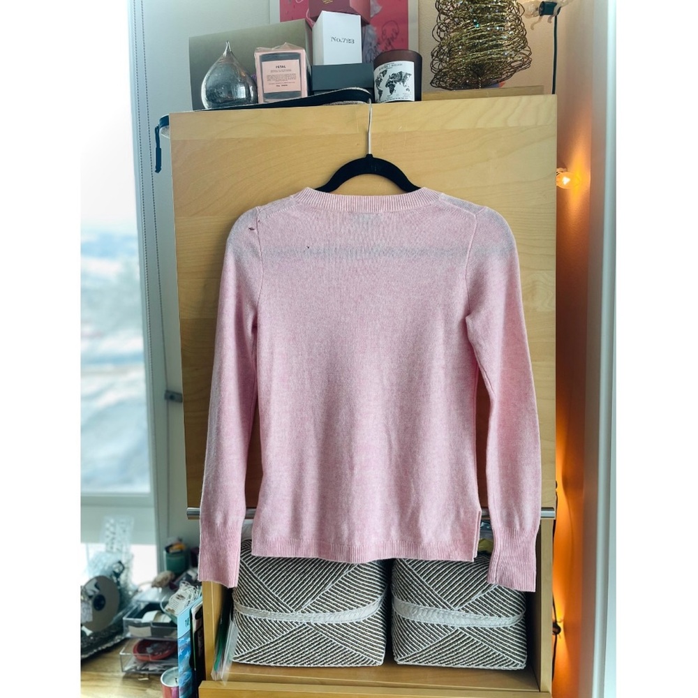 J. CREW | XXS | 100% Cashmere Dusty Rose Light Knit Crewneck Longsleeve Sweater - Picture 9 of 17